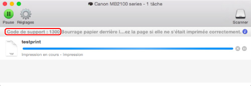 figure : Écran de message d'erreur